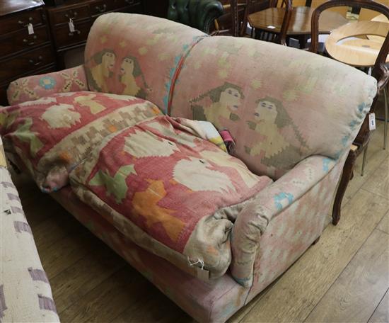 A Kelim upholstered two seat sofa, W.190cm